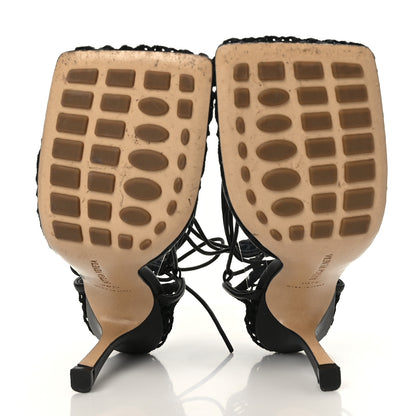 Bottega Veneta Mesh Nappa Stretch Ankle Tie Sandals 38.5 Black 5 of 7