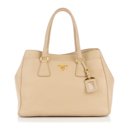 Prada Vitello Daino Tote Sabbia 1 of 8