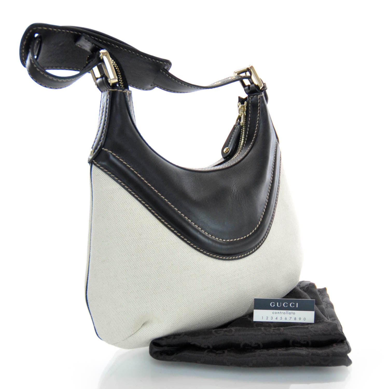 Gucci Canvas Crest Hobo Black 3 of 9
