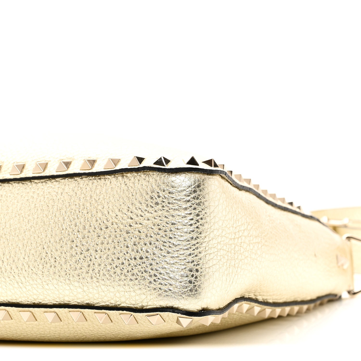 Valentino Garavani Metallic Pebbled Calfskin Small Rockstud Flip-Lock Messenger Bag Platino 9 of 9