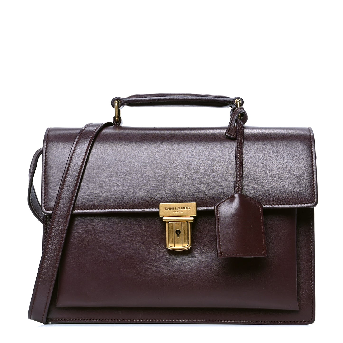 Smooth Calfskin Medium High School Satchel Bordeaux
