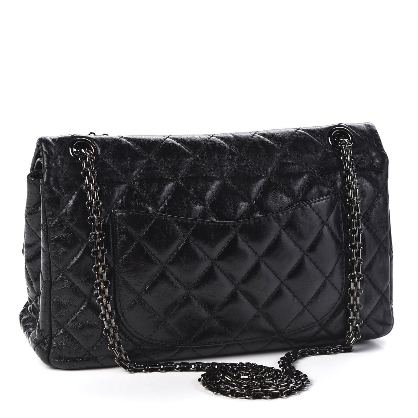 Aged Calfskin Quilted 2.55 Reissue 226 Flap So Black