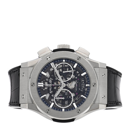 Hublot Titanium Alligator 45mm Classic Fusion Aerofusion Chronograph Automatic Watch Black 525.NX.0170.LR 2 of 5