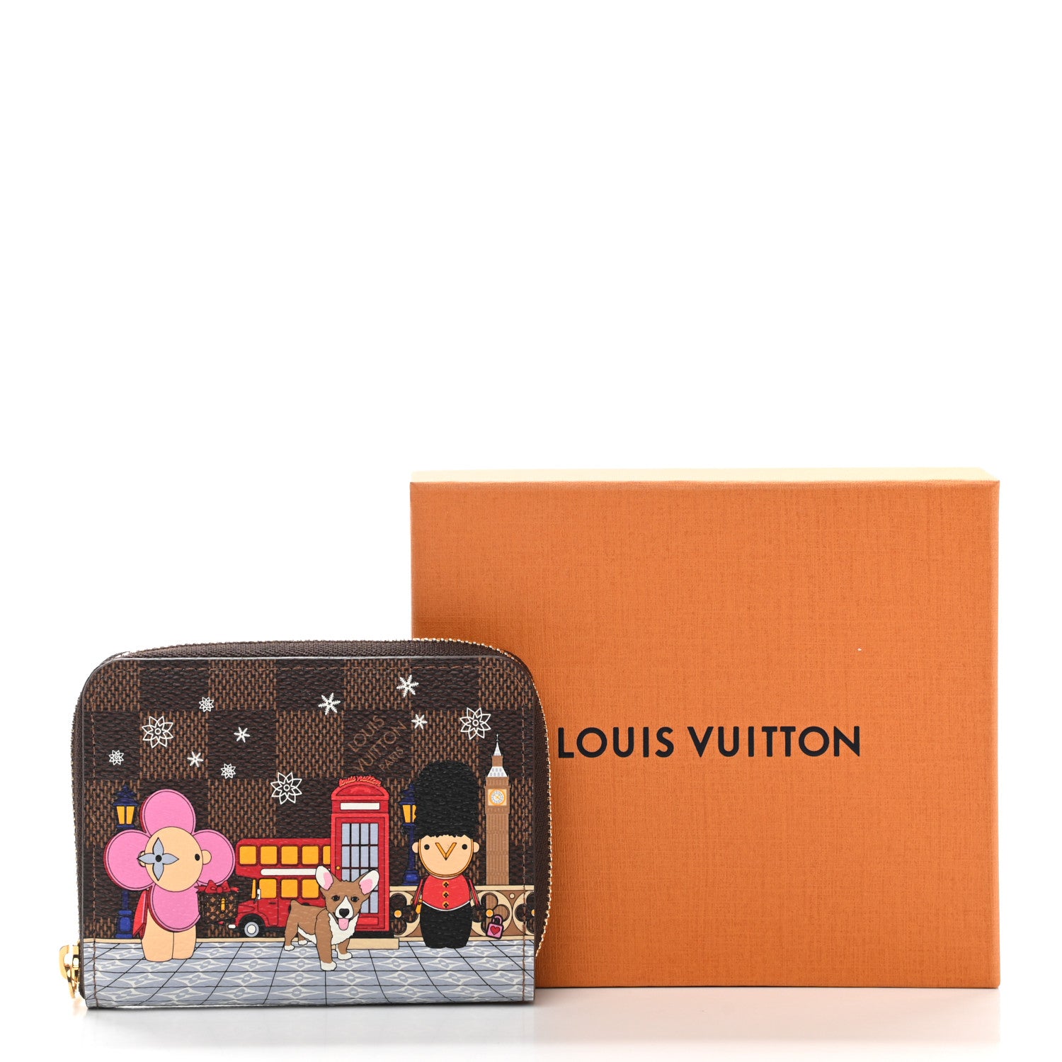 Louis Vuitton Damier Ebene 2021 Christmas Animation London Zippy Coin Purse Red 7 of 7