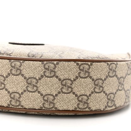 Gucci GG Supreme Monogram Azalea Calfskin Mini Retro Interlocking G Half Moon Bag Beige Ebony Brown Sugar 11 of 14