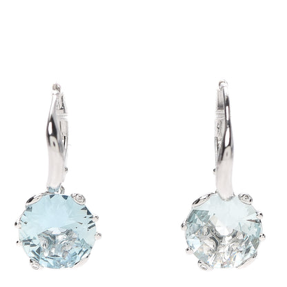 Christian Dior 18K White Gold Diamond Aquamarine Oui Drop Earrings 1 of 6