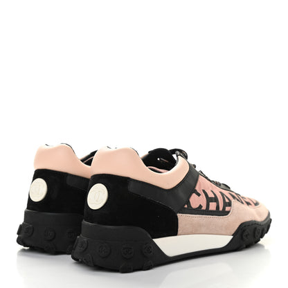 Chanel Nylon Calfskin Suede CC Womens Sneakers 35.5 Pink Black 4 of 7