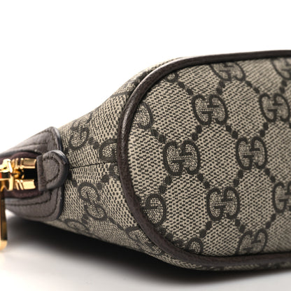 Gucci GG Supreme Monogram Textured Calfskin Web Large Ophidia Cosmetic Case Beige Ebony New Acero 8 of 9