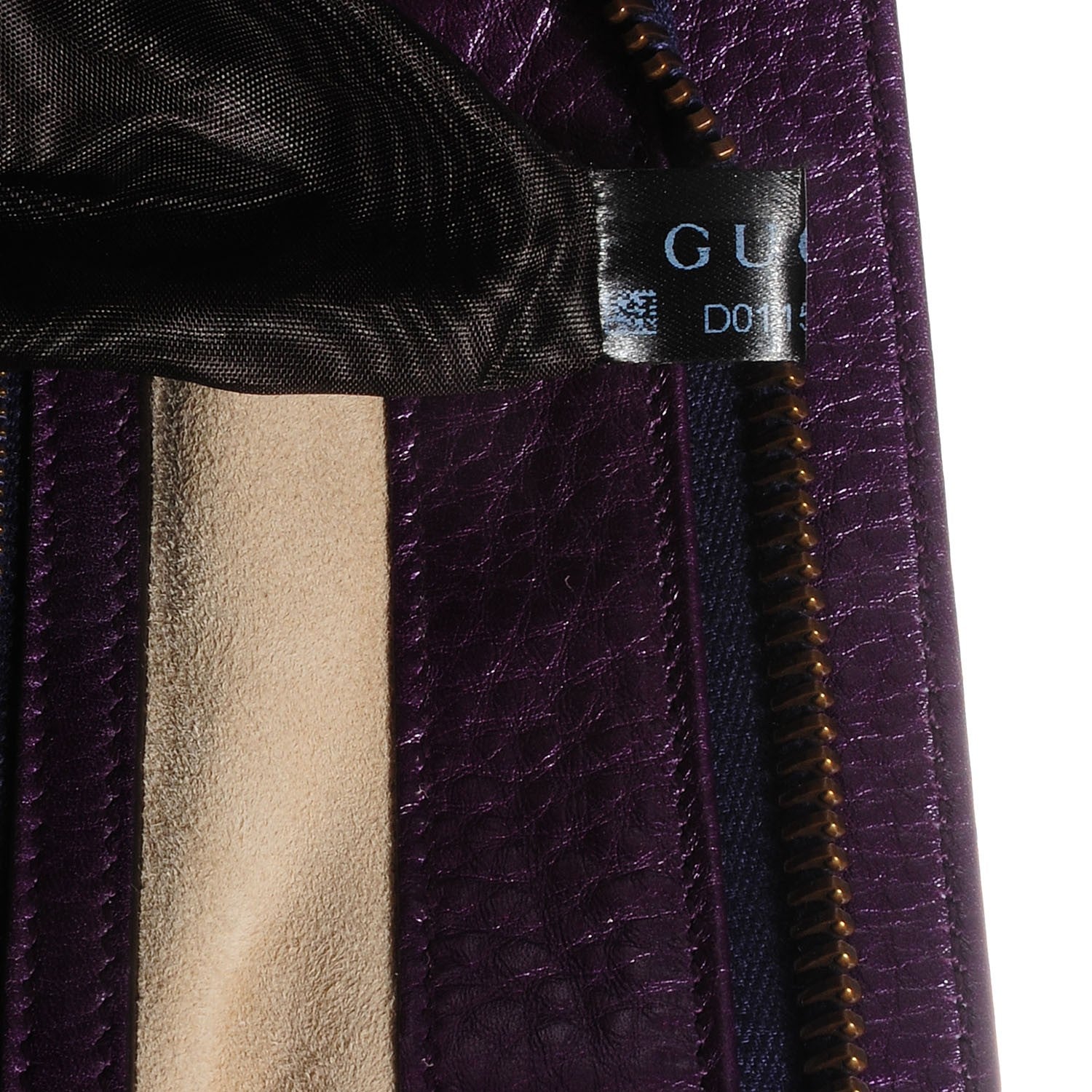 Gucci Metallic Pebbled Calfskin Medium 1973 Top Handle Satchel Purple 6 of 9