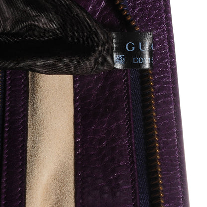 Gucci Metallic Pebbled Calfskin Medium 1973 Top Handle Satchel Purple 6 of 9