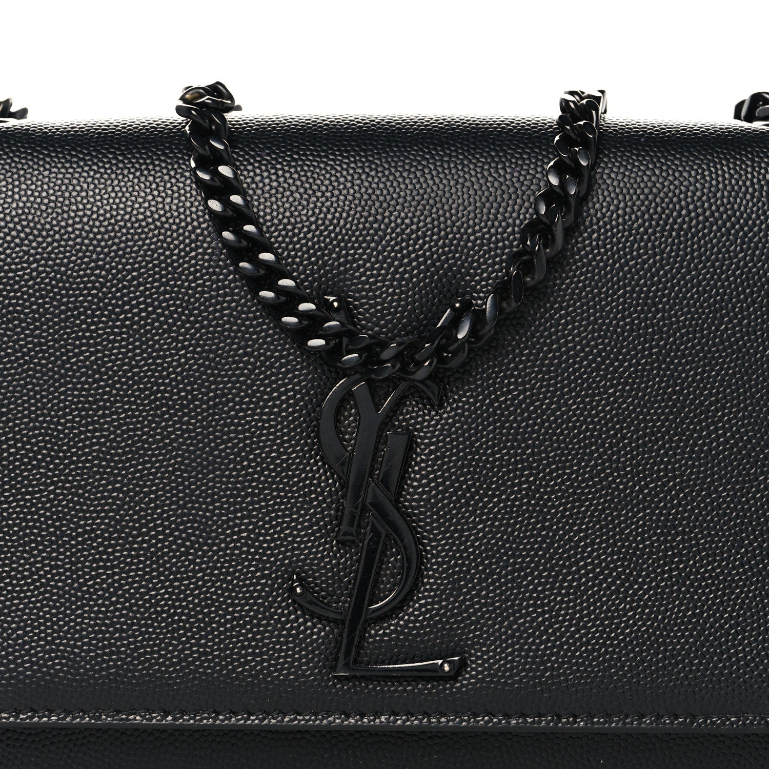 Saint Laurent Grain De Poudre Small Monogram Monochrome Kate Satchel Black 7 of 9