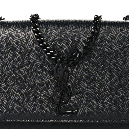 Saint Laurent Grain De Poudre Small Monogram Monochrome Kate Satchel Black 7 of 9