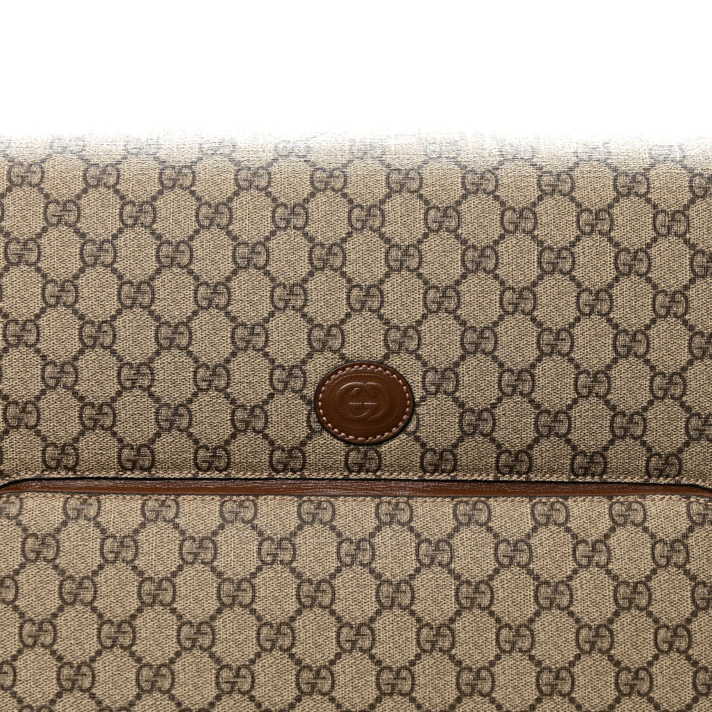 GG Supreme Monogram Azalea Calfskin Retro Interlocking G Carry On Trolley Beige Ebony Brown Sugar