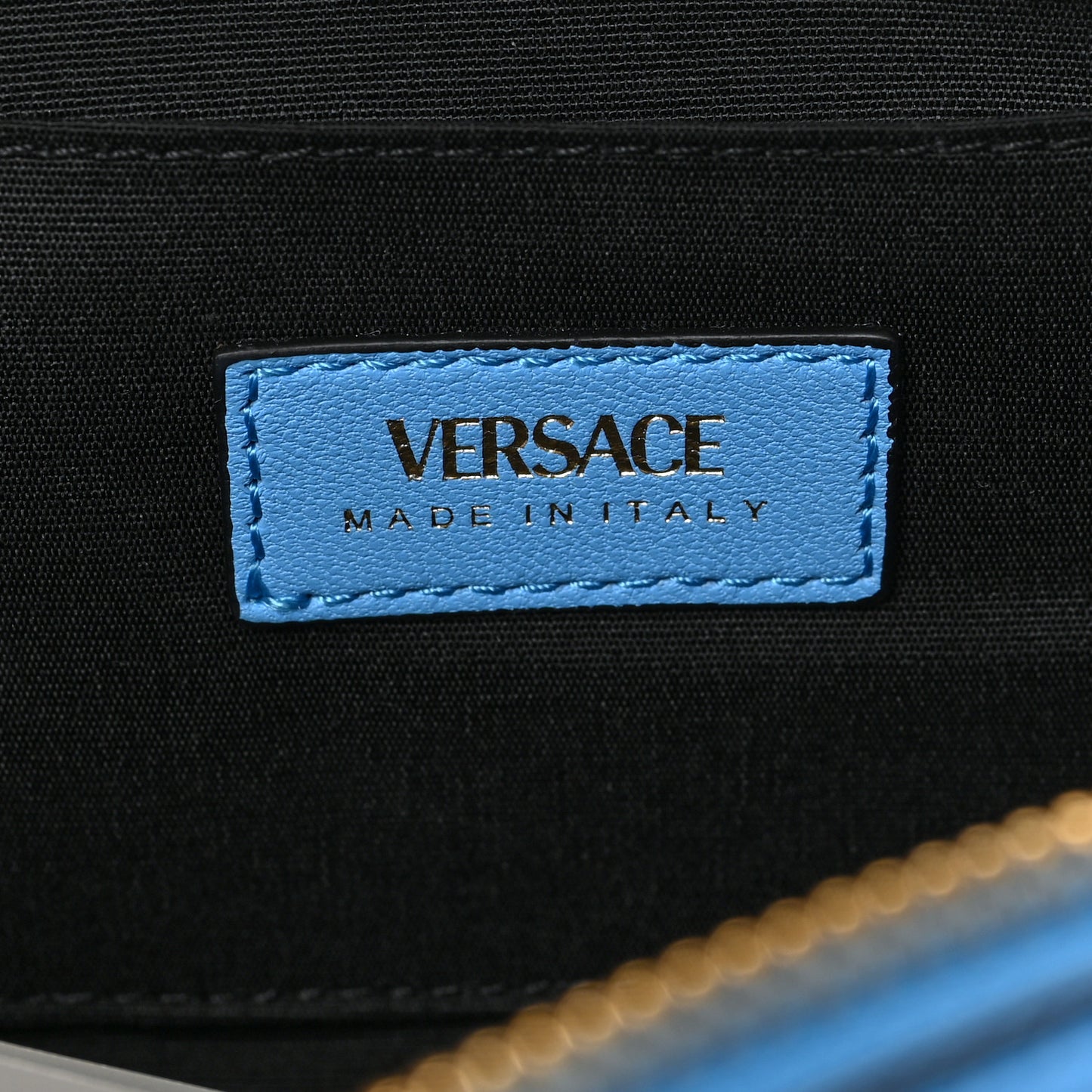 Nappa Quilted Medusa Camera Bag Blue