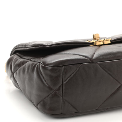 Chanel Lambskin Quilted Medium Chanel 19 Flap Dark Brown 9 of 11
