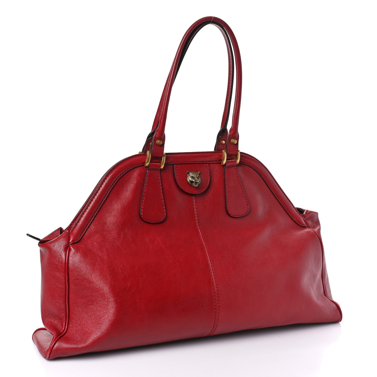 【GUCCI】リベル Gucci Calfskin Large Re(Belle) Top Handle Bag Red 1266892