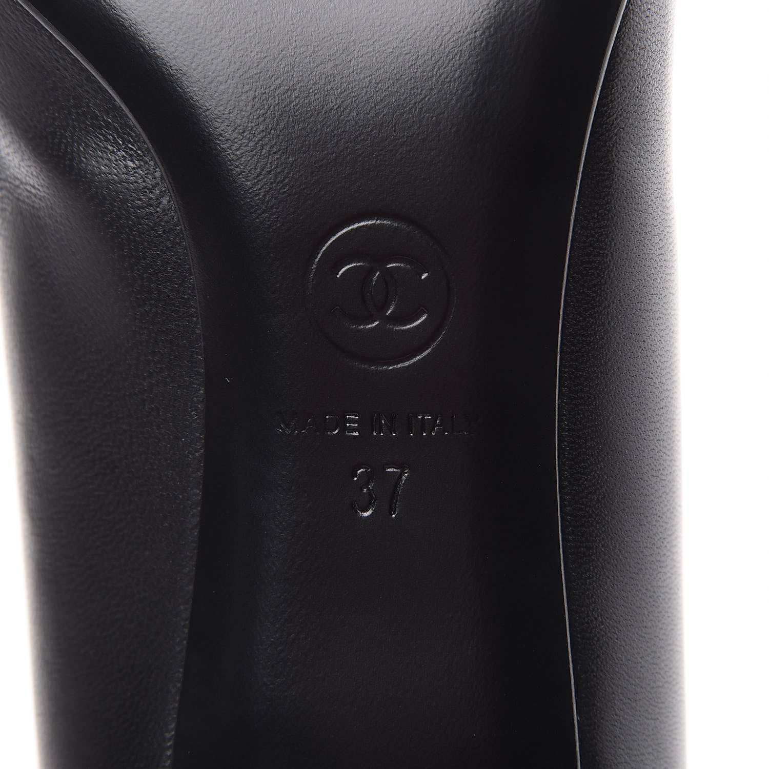 Chanel Lambskin CC Pumps 37 Black 6 of 9