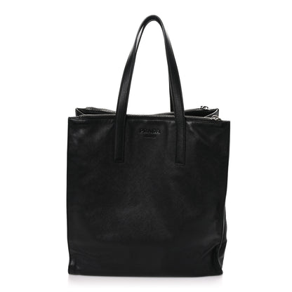 Prada Double Zip Saffiano Tote Black 1 of 10