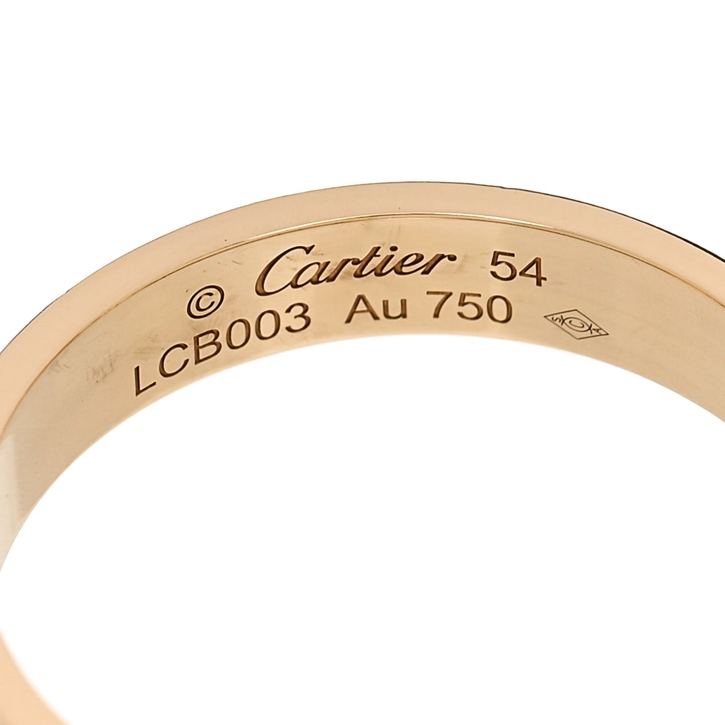 18K Yellow Gold 3.5mm LOVE Wedding Band Ring 54 6.75