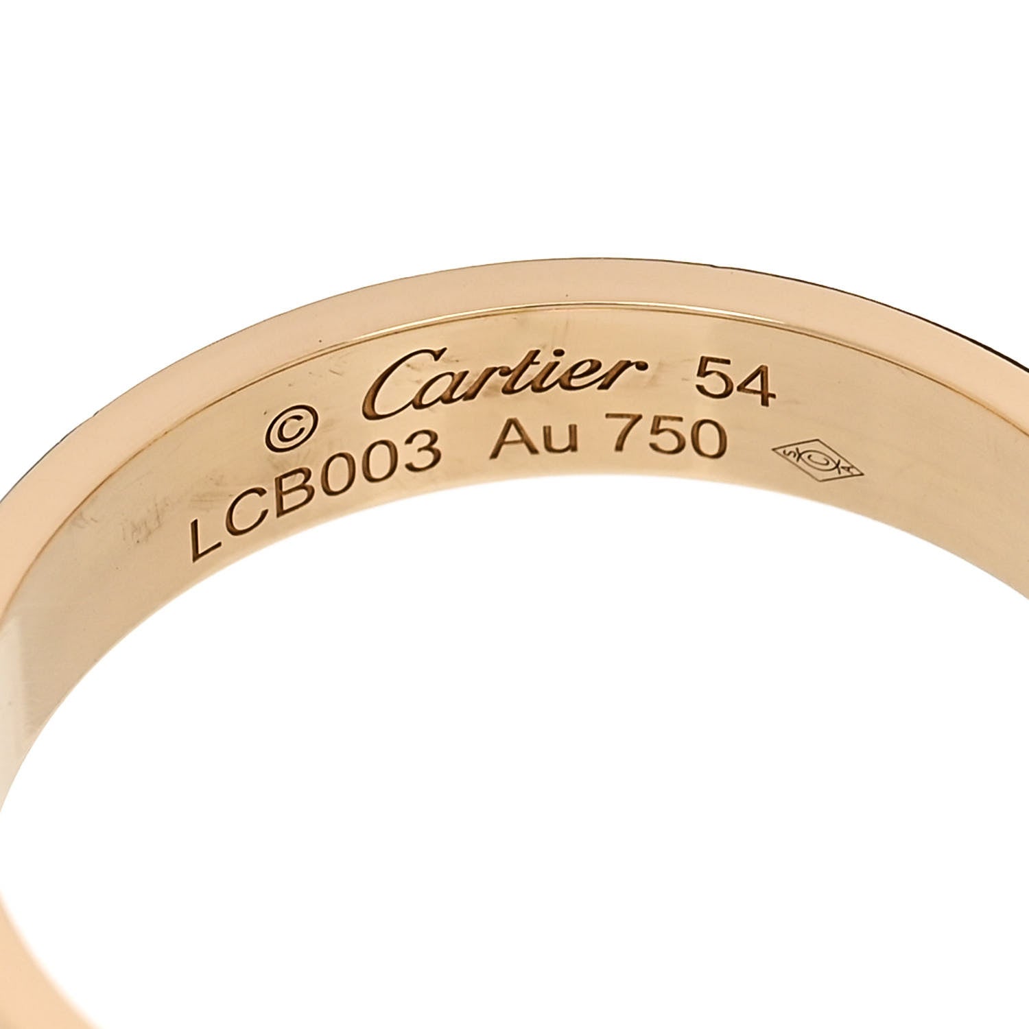 Cartier 18K Yellow Gold 3.5mm LOVE Wedding Band Ring 54 6.75 4 of 5