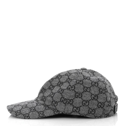 Gucci Covered Wool GG Monogram Baseball Hat XXL Grey Dark Grey Black 4 of 12