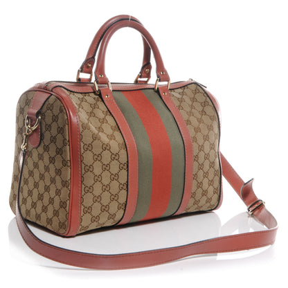 Gucci Monogram Vintage Web Medium Boston 3 of 8