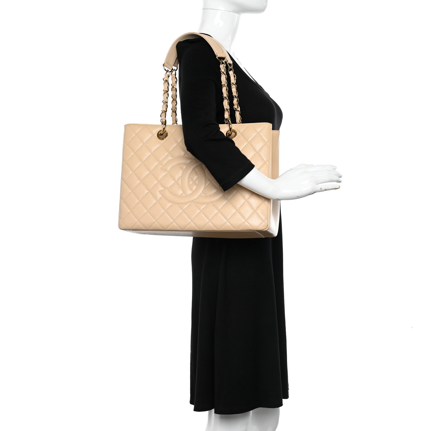 Chanel Caviar Quilted Grand Shopping Tote GST Beige Clair 2 of 11