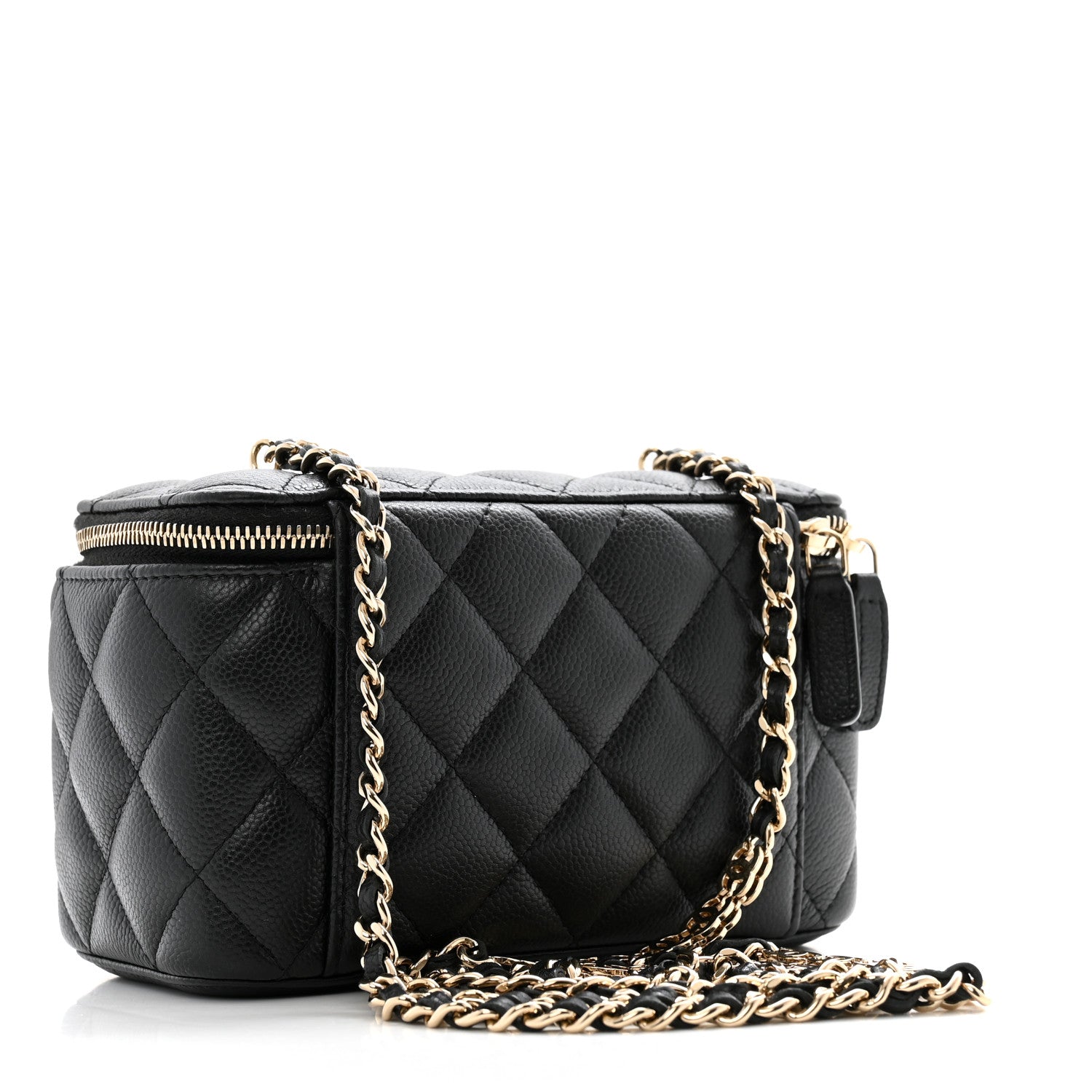Chanel Caviar Quilted Small Tiny CC Vanity Case With Chain Black 3 of 12