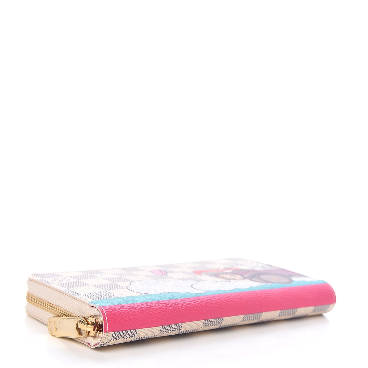Damier Azur 2015 Christmas Animation Zippy Wallet Hibiscus
