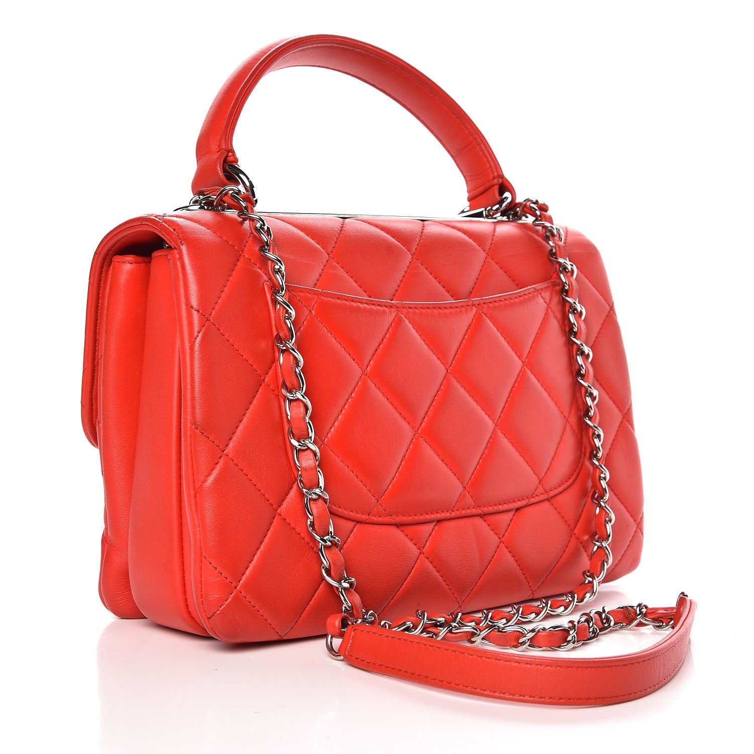 Chanel Lambskin Quilted Small Trendy CC Dual Handle Bag Red 3 of 9