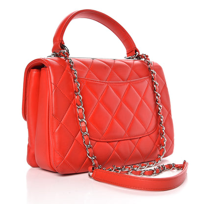 Chanel Lambskin Quilted Small Trendy CC Dual Handle Bag Red 3 of 9