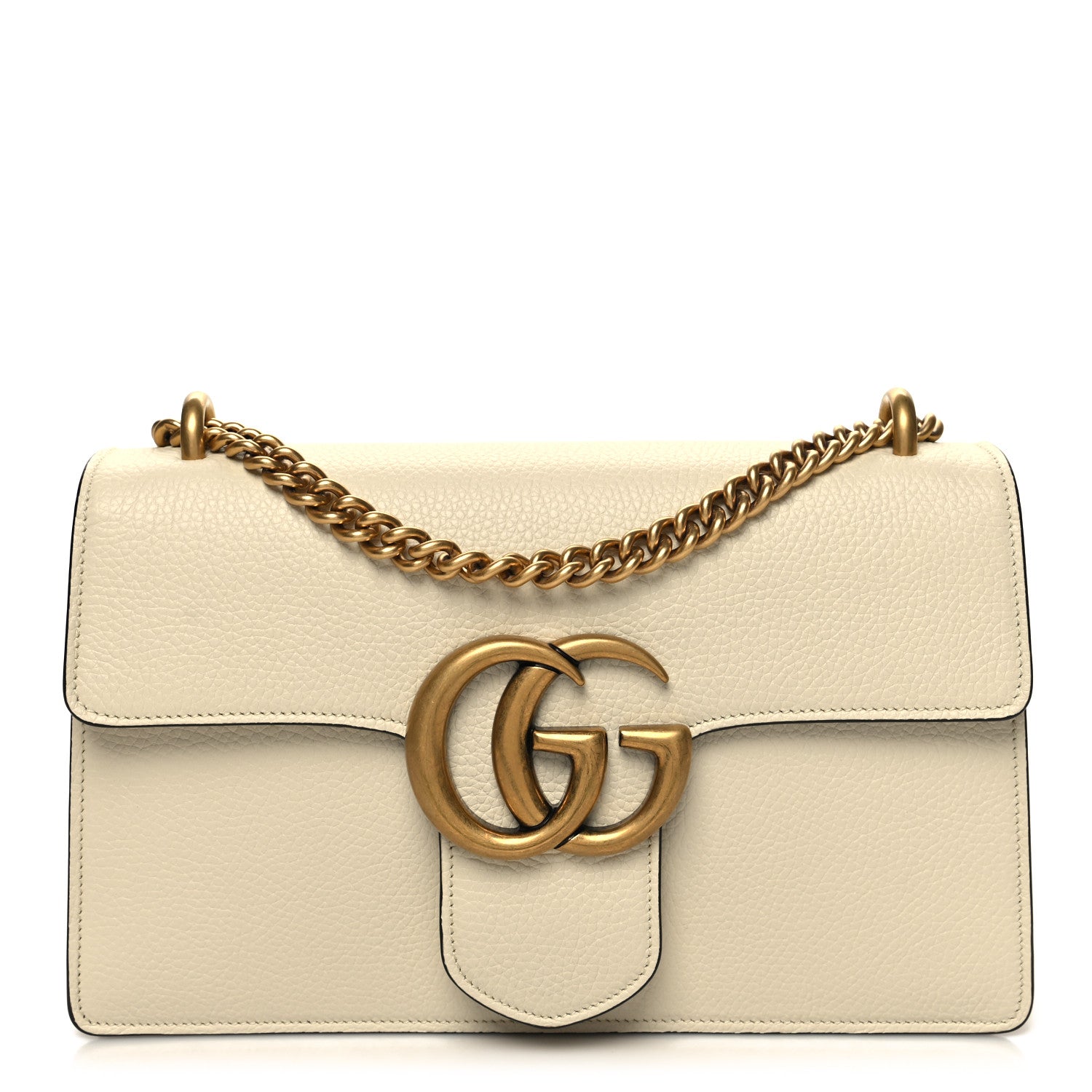 Gucci Calfskin Medium GG Marmont Chain Handle Bag Mystic White 1 of 11
