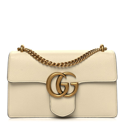 Gucci Calfskin Medium GG Marmont Chain Handle Bag Mystic White 1 of 11