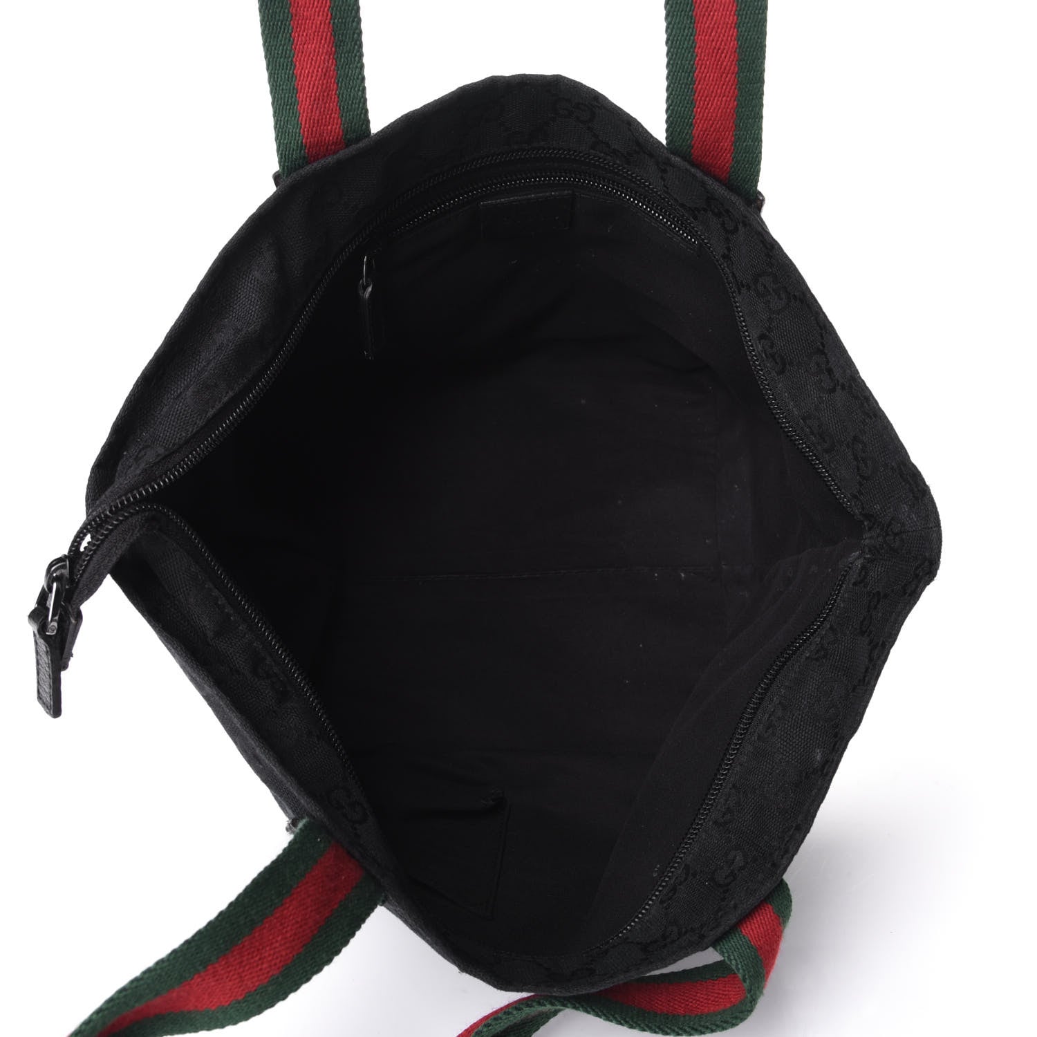 Gucci GG Monogram Small Web Handle Bucket Tote Black 5 of 10