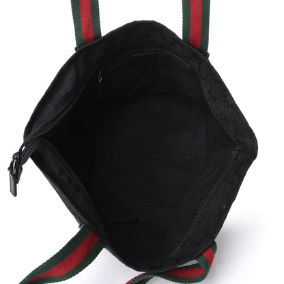 Gucci GG Monogram Small Web Handle Bucket Tote Black 5 of 10