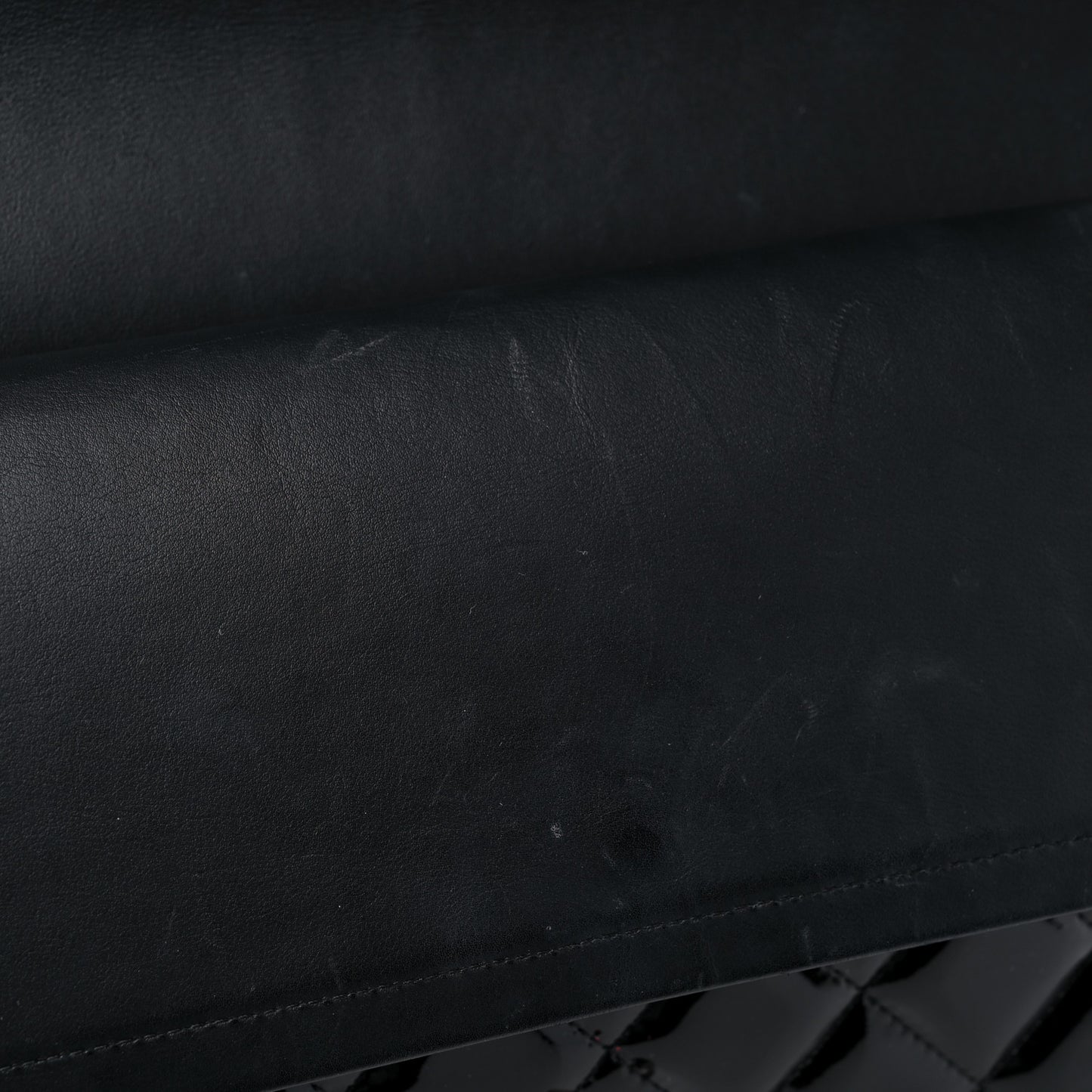 Patent Quilted Jumbo Double Flap Black
