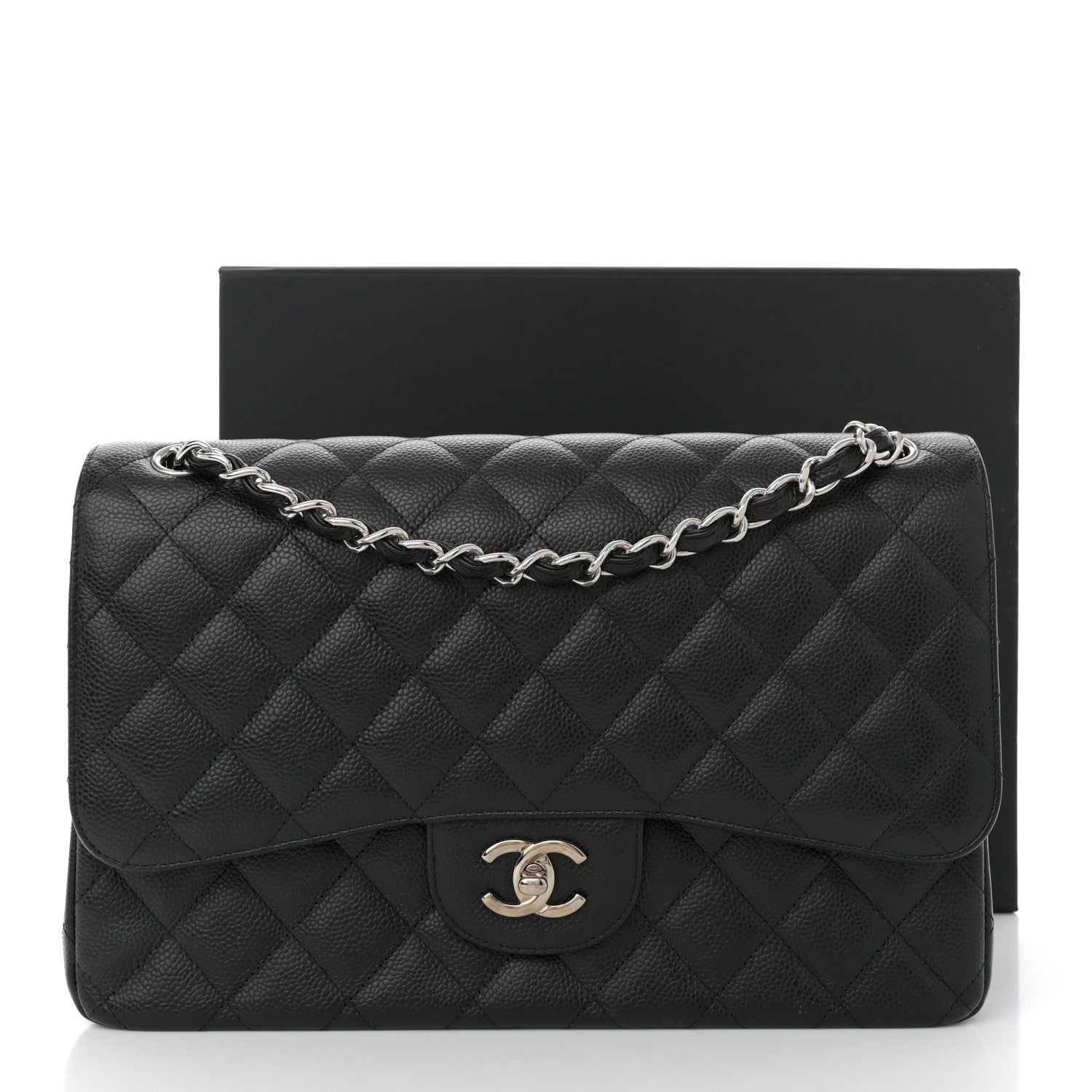 Chanel Caviar Quilted Jumbo Double Flap Black 11 of 11