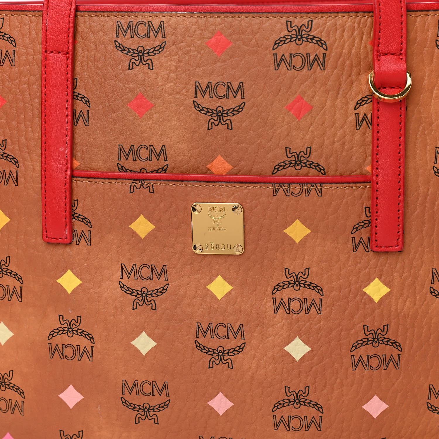 MCM Visetos Spektrum Medium Anya Shopper Tote Cognac 7 of 13