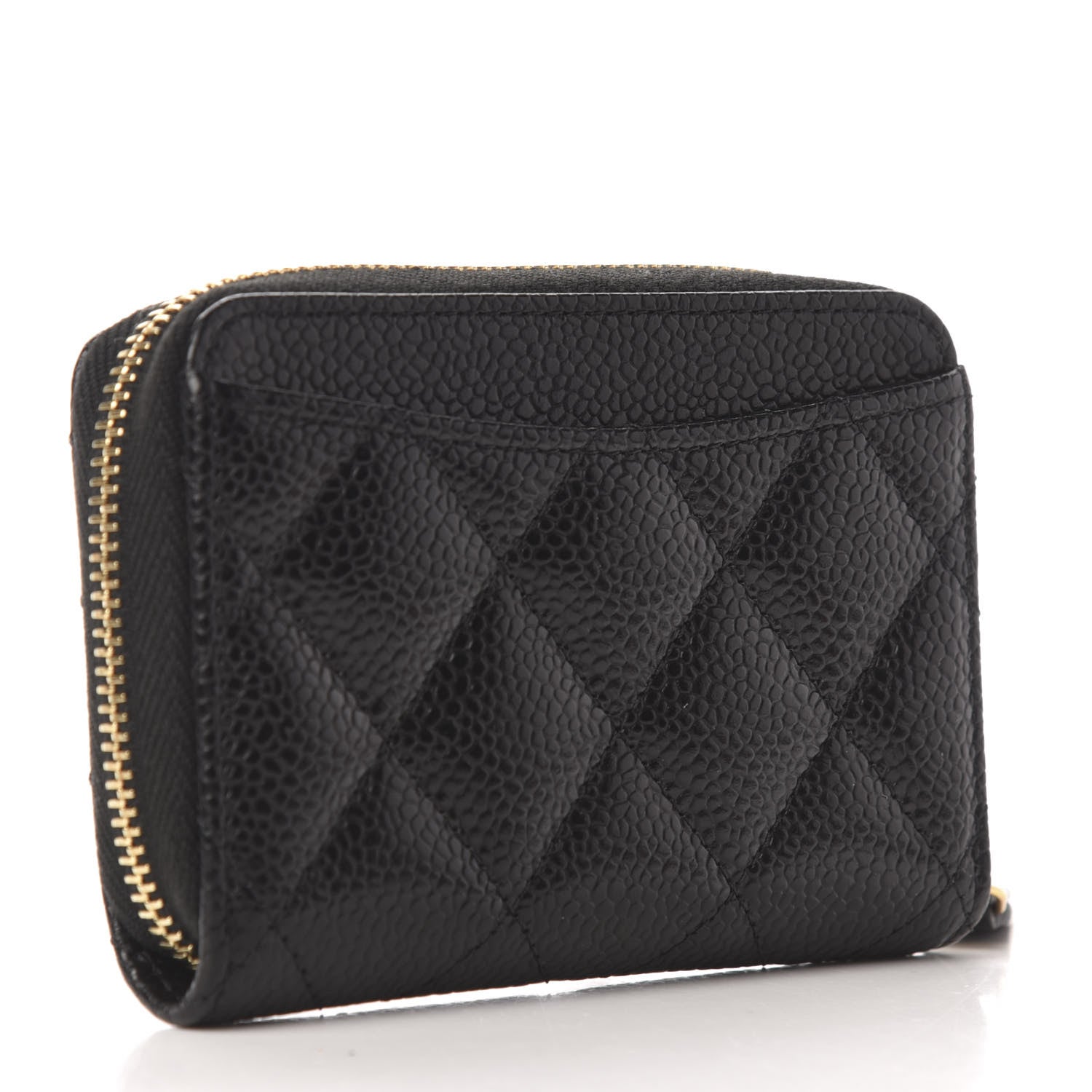 Chanel Caviar Quilted Zip Coin Purse Black 3 of 8