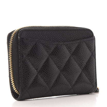 Chanel Caviar Quilted Zip Coin Purse Black 3 of 8