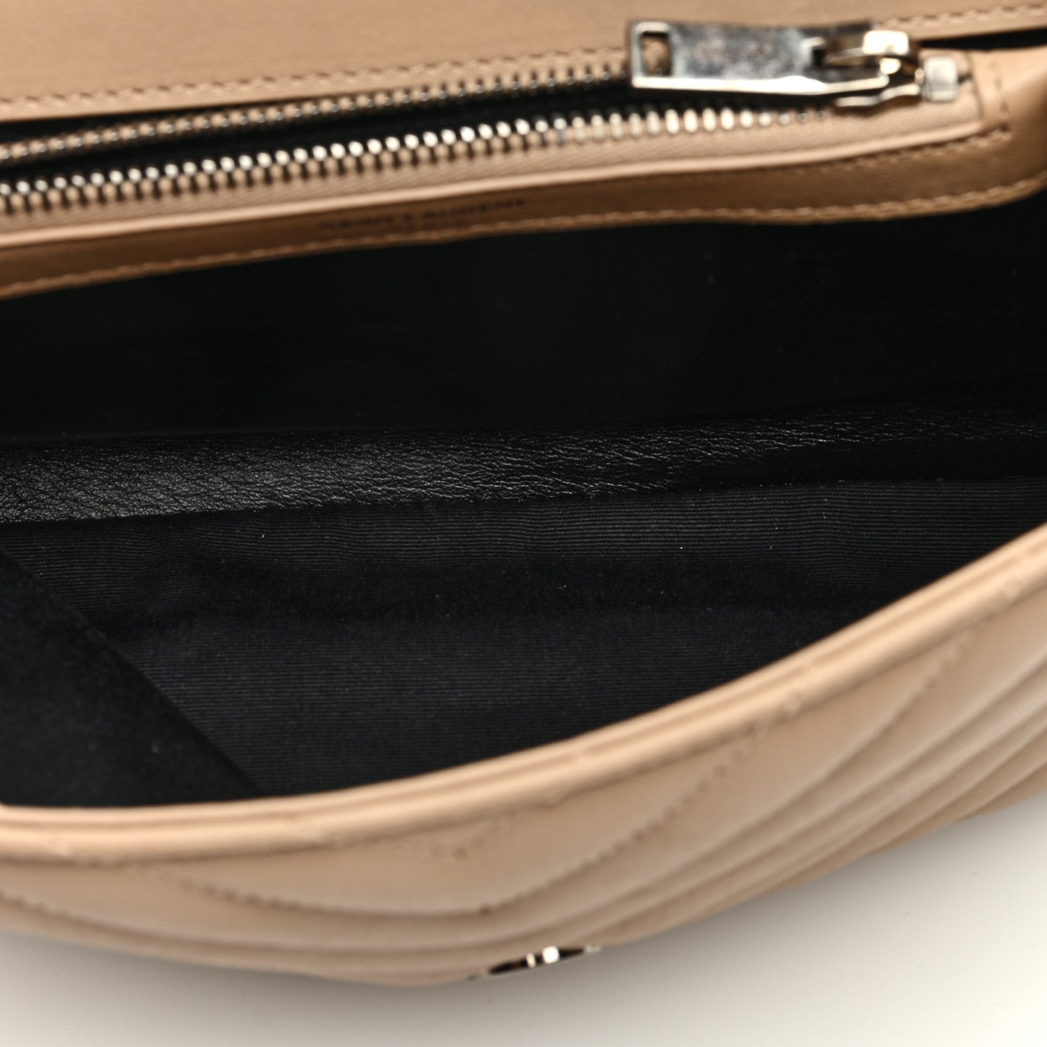 Saint Laurent Sheepskin Matelasse Chevron Monogram Medium College Bag Dark Beige 5 of 8