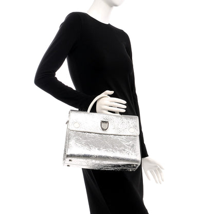 Christian Dior Metallic Calfskin Medium Diorever Flap Silver 2 of 9