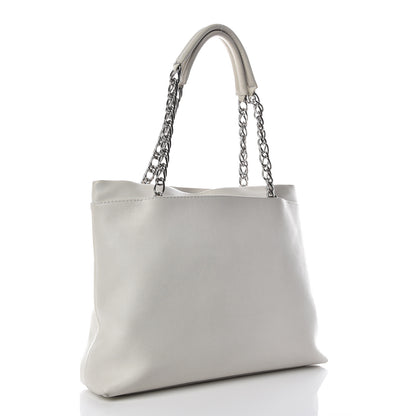 Chanel Caviar Large CC Tuck Tote Ivory 3 of 20