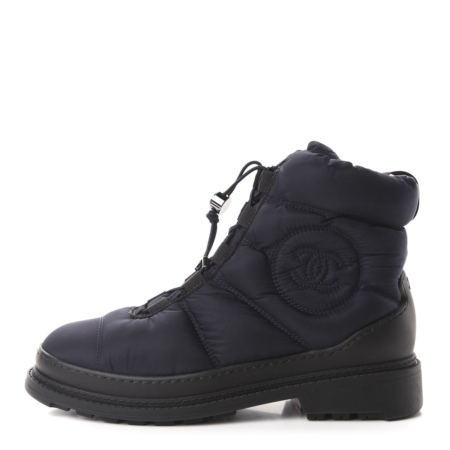 Nylon CC Short Boots 37.5 Navy Black