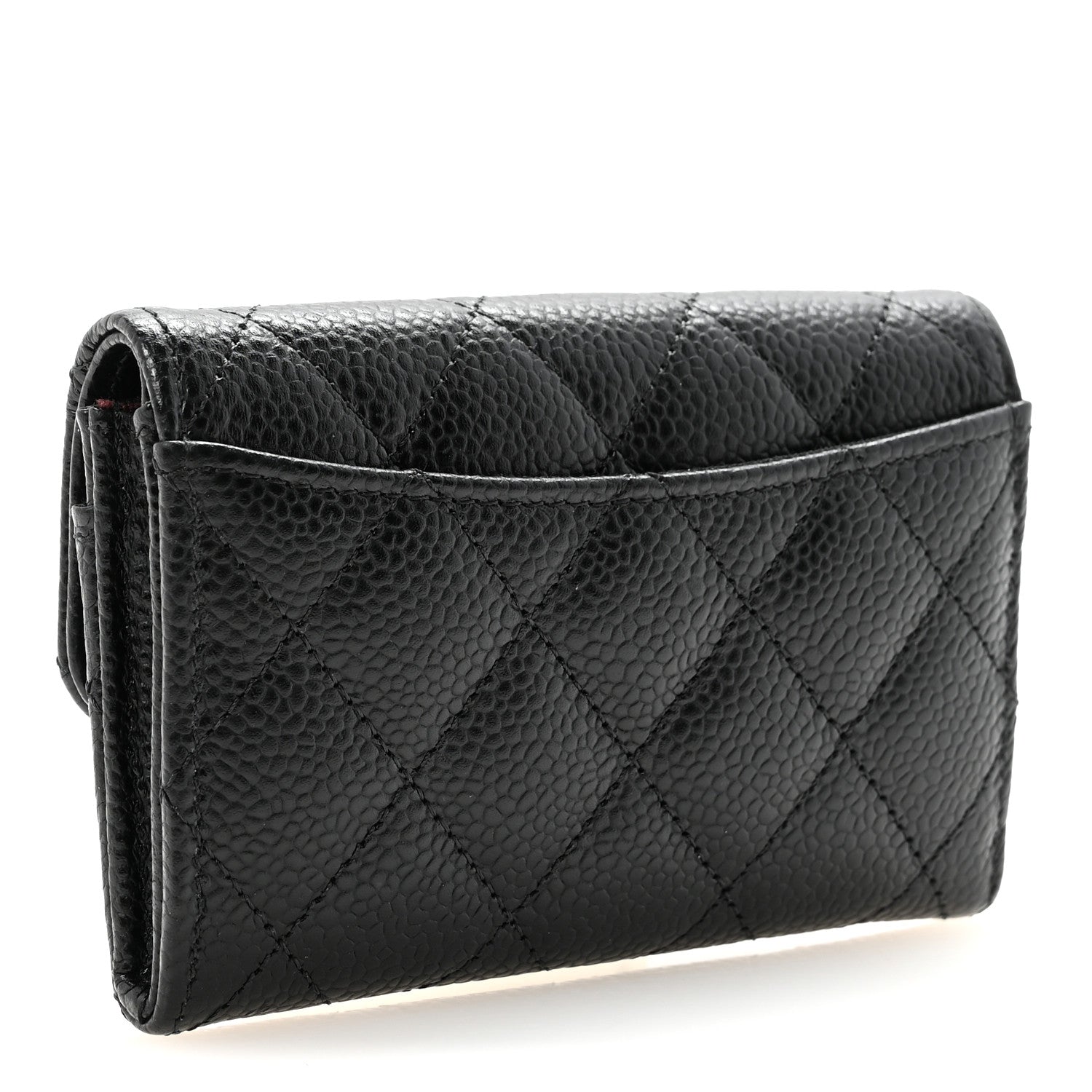 Chanel Caviar Quilted Flap Card Holder Wallet Black 3 of 9
