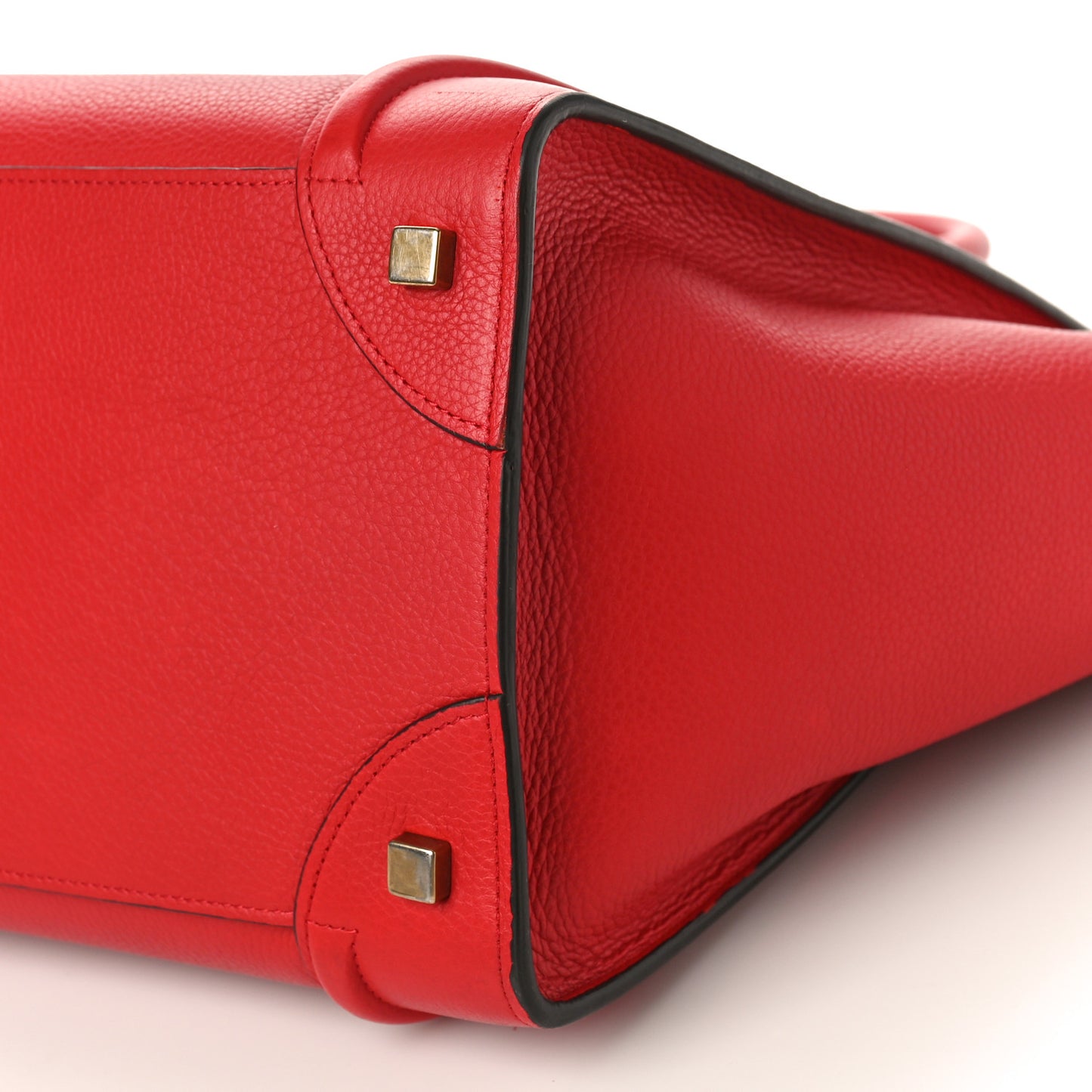 Drummed Calfskin Mini Luggage Coquelicot