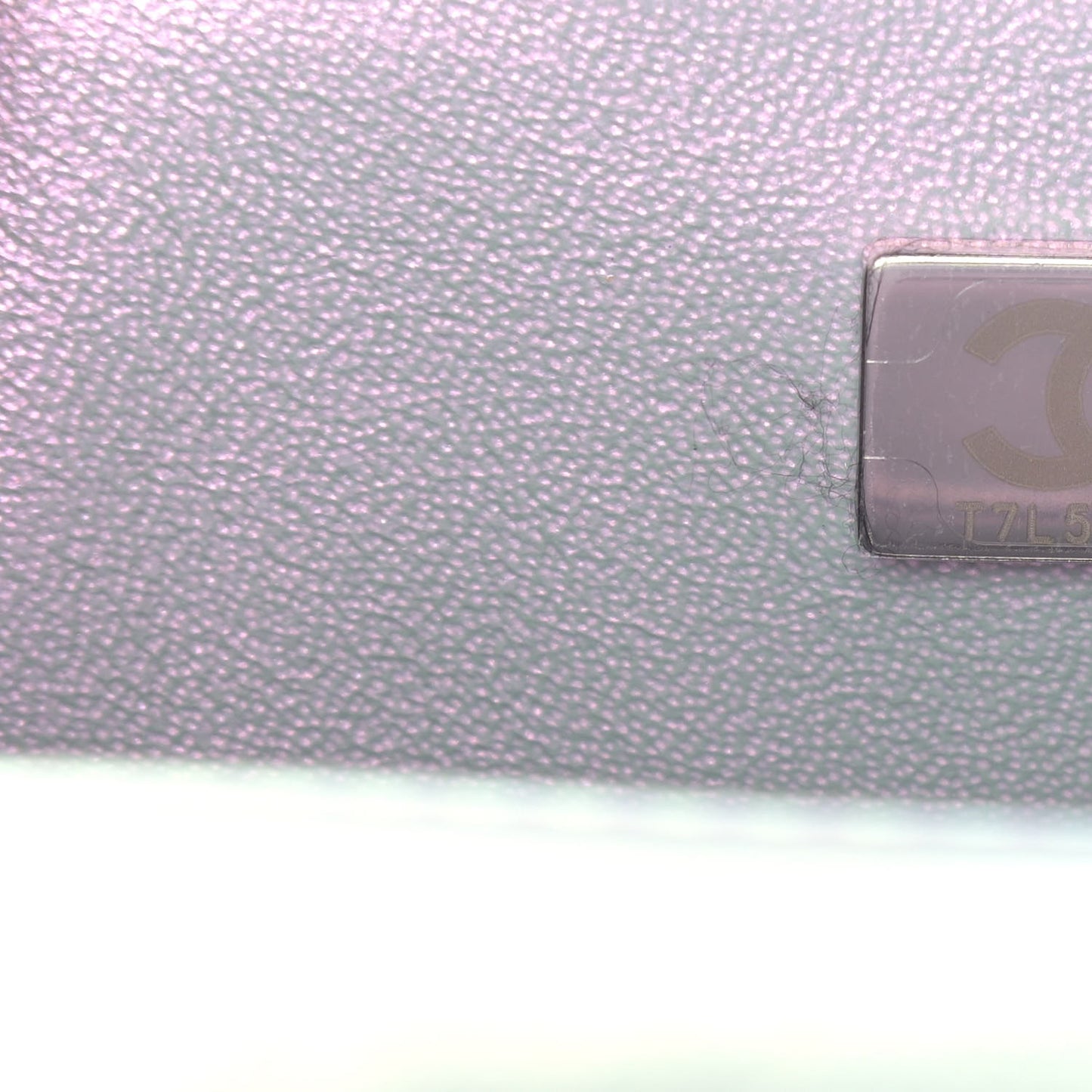 Iridescent Lambskin Quilted Mini Square Flap Light Purple