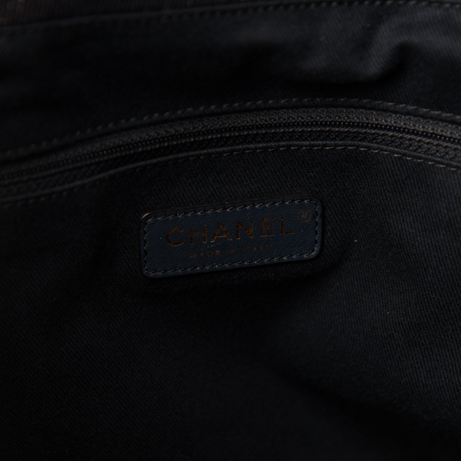 Chanel Lurex Canvas Medium Deauville Tote Navy Blue Gold 6 of 10