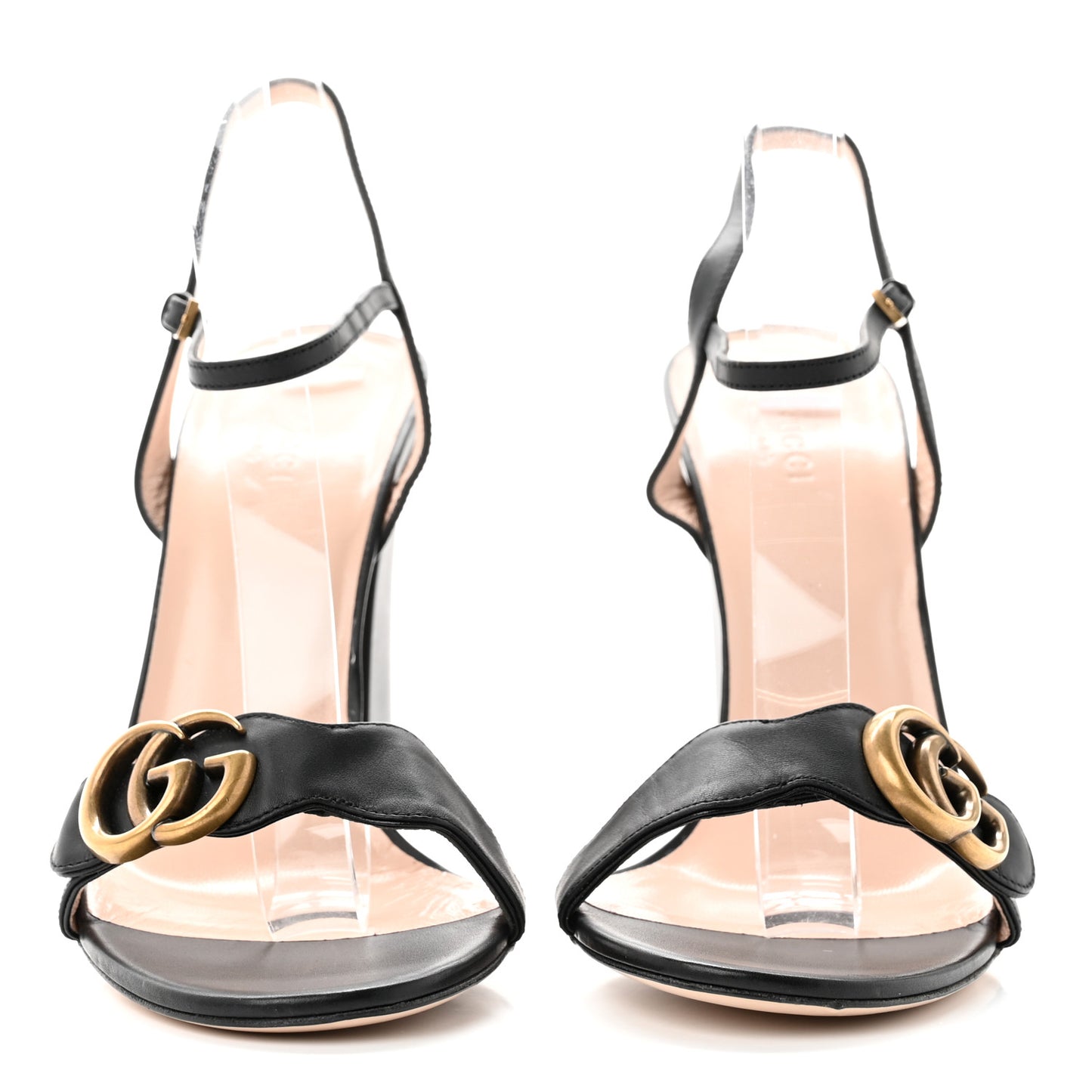 Lifford Calfskin GG Marmont Ankle Wrap 105mm Sandals 40 Black