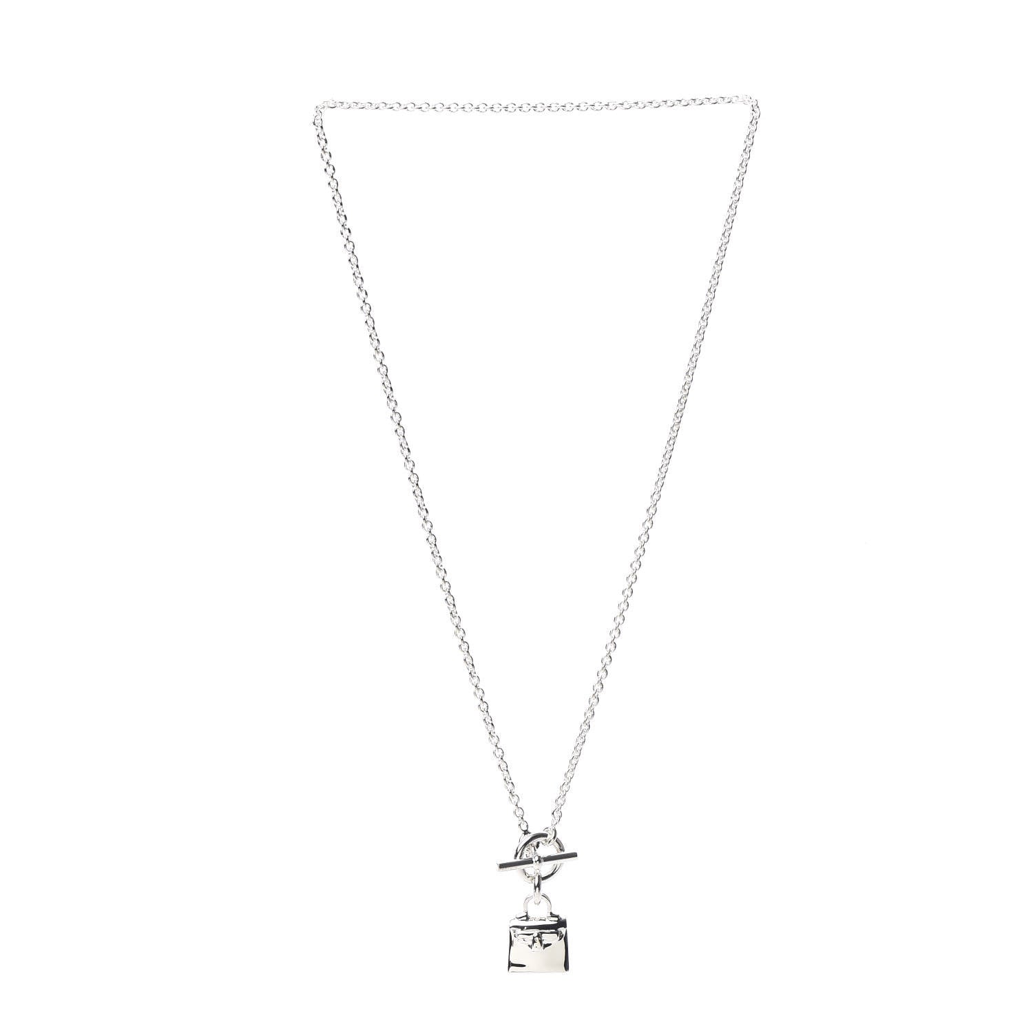Hermes Sterling Silver Kelly Charm Pendant Necklace 3 of 5